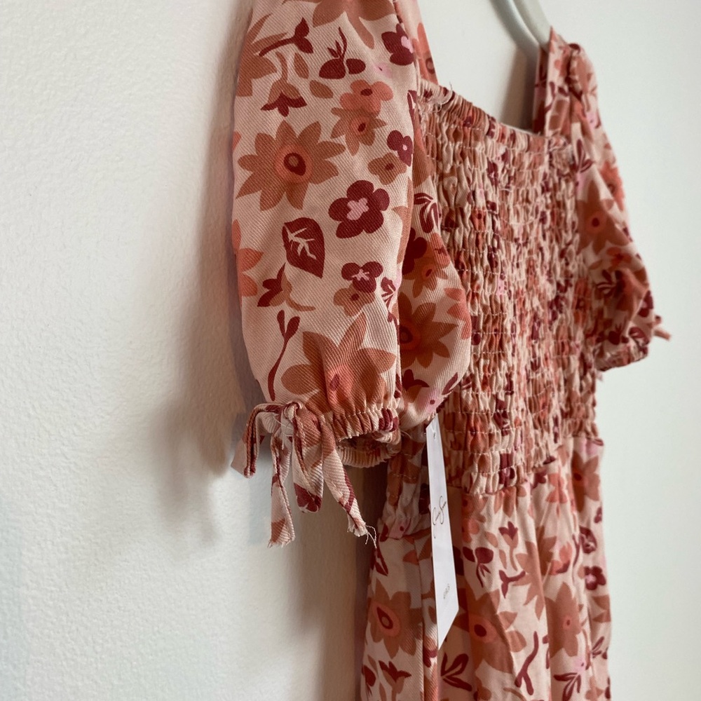 JESSICA SIMPSON Girls Pink Floral Smocked Romper NWT | Size 3T - Picture 5 of 12